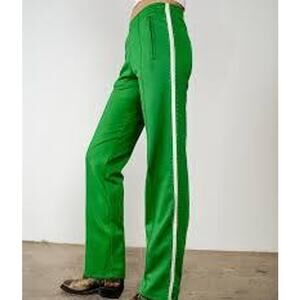 RE/DONE Sunland Side Stripe Track Pant in Verde Green L